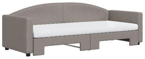 Sofá-cama c/ gavetão/colchões 80x200cm tecido cinza-acastanhado