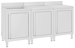 vidaXL Armário c/ lava-louça cozinha comercial 180x60x96cm aço inoxid.