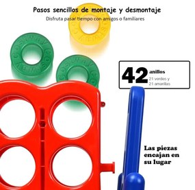 Jogo gigante Conecta 4 em linha gigante para interior e exterior para crianças e adultos 120 x 42 x 104 cm Azul