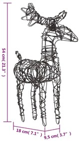 Decorações renas de Natal 6pcs 240 luzes LED vime branco quente