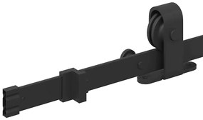 Kit de ferragens para porta deslizante 183 cm aço preto