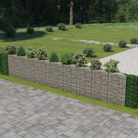 vidaXL Muro gabião em aço galvanizado 630x30x100 cm