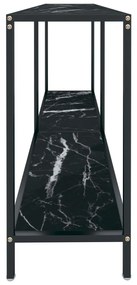 Mesa consola preto 140x35x75,5 cm vidro temperado