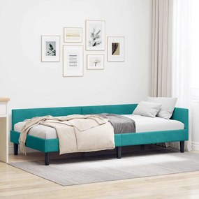 vidaXL Estrutura de Cama de Canto Turquesa 100 cm x 200 cm