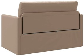 Sofá Cama 2 em 1 Cappuccino 124x71x78 cm Couro Sintético