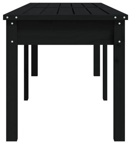 Banco de jardim c/ 2 lugares 159,5x44x45 cm pinho maciço preto