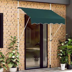 Toldo Telescópico e Retrátil 150 cm Resistente aos Raios UV Impermeável com Manivela Altura Regulável para Janela Varanda Jardim Verde