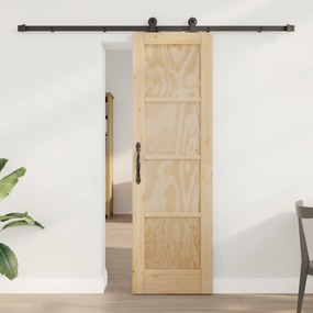 vidaXL Porta Deslizante com Conjunto de Hardware 'ORKDAL'Madeira Sólida de Pinus