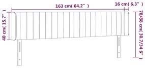 Cabeceira de cama c/ abas tecido 163x16x78/88 cm preto