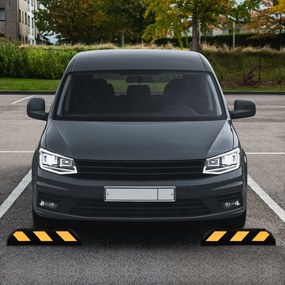 vidaXL Blocos de estacionamento refletores 2 pcs borracha 56x15x10 cm
