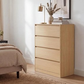 Cómoda, com 4 gavetas 40 x 60 x 97,4 cm armário de arrumação, Amarelo