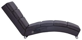 Chaise longue de massagens couro artificial castanho