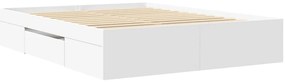 Estrutura de cama 150x200 cm derivados de madeira branco