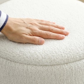 Conjunto de 2 Puffs de Armazenamento Estofados em Chenille e PU Assento Acolchoado para Entrada Quarto ou Sala Castanho e Creme