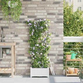 Jardineiras de Jardim 1 pc Branco 40 x 40 x 126 cm Plástico