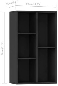 Estante/aparador 50x25x80 cm derivados de madeira preto