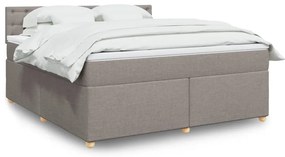 vidaXL Cama com molas/colchão 180x200 cm tecido castanho-acinzentado