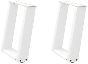 Pés para mesa de centro em formato de U, 2 peças, branco, 38x(42-43) c