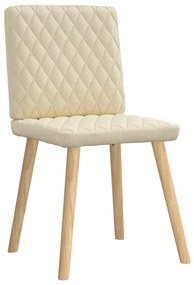 Cadeiras de jantar 6 pcs tecido cor creme