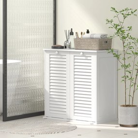 Armário de Casa de Banho com Cesto para Roupa Suja, 70 x 38 x 73 cm, 2 Cestos Basculantes, Branco