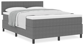 Cama Box Spring com Colchão Cinza Claro 140x200 cm Tecido de Veludo