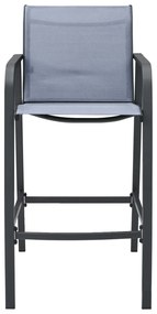 Cadeiras de bar para jardim 2 pcs textilene cinzento