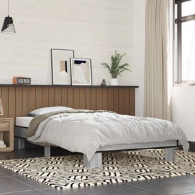 vidaXL Estrutura cama 100x200 cm derivados madeira/metal cinza sonoma