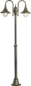 Lanterna de exterior clássica preta com dourado antigo 200cm 2-luzes IP44 - Daphne