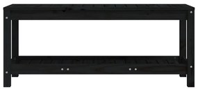 Banco de jardim 108x35x45 cm madeira de pinho maciça preto