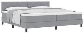 Cama Box Spring com Colchão Cinza Claro 200x200 cm Tecido