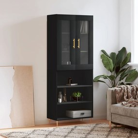 vidaXL Armário alto 69,5x34x180 cm derivados de madeira preto
