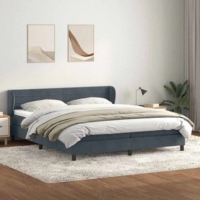 vidaXL Cama com molas colchões 200x210 cm veludo cinzento-escuro