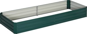 Outsunny Caixa de Plantio de Aço Galvanizado para Cultivar Plantas Flores Ervas com Fundo Aberto 180x90x30 cm / 241x90,5x30 cm Verde | Aosom Portugal