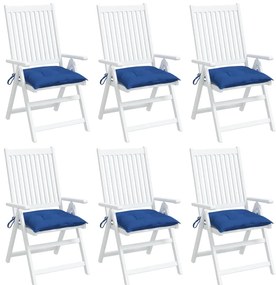 Almofadões de cadeira 6 pcs 40x40x7 cm tecido oxford azul
