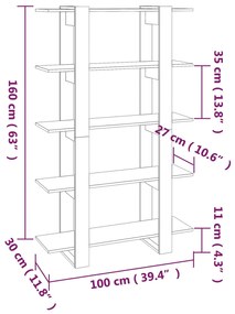 Estante/divisória 100x30x160 cm branco