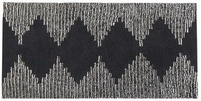 Tapete de algodão preto e branco 80 x 150 cm BATHINDA Beliani