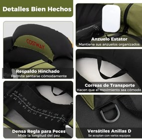 Barco de pesca insuflável 111 x 104 x 46 cm, com remo de alumínio, suporte ajustável para cana de pesca, bolsos de armazenamento, Camuflado