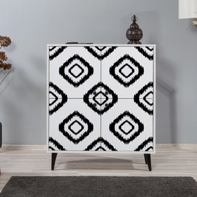 Armário Multiuso Multilux – Branco/Preto – 95x111x36 cm