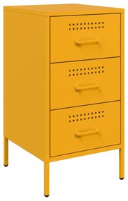 Mesas de cabeceira 2 pcs 36x39x68 cm aço amarelo mostarda