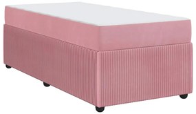 Estrutura de cama com colchão Outros Rosa 90 x 190 cm Veludo