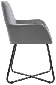 Cadeiras de jantar 2 pcs veludo cinzento