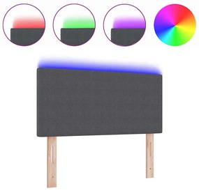 Cabeceira LED vidaXL Design Simples Cinza Escuro 90 cm em Tecido Cordu