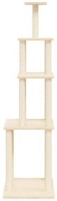 Árvore para gatos c/ postes arranhadores sisal 183 cm cor creme
