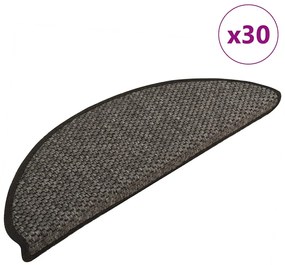 Tapetes escada adesivos aspeto sisal 30pcs 65x21x4 cm antracite