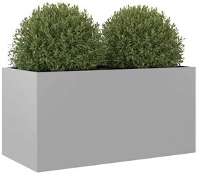 Vaso/floreira 62x30x29 cm aço galvanizado prateado