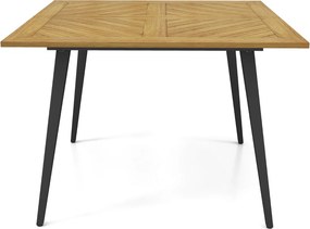 Mesa de jantar de jardim 107 x 107 x 75 cm (CADEIRAS NÃO INCLUIDAS) para 4 pessoas Mesa de pátio em madeira de acácia com orifício para guarda-sol de