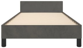Estrutura de cama sem colchão 80x200 cm veludo cinzento-escuro