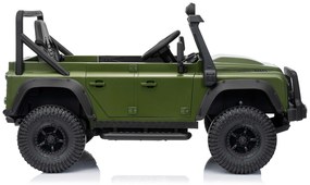 Jipe elétrico para crianças Land Rover Defender 110 SVX 12V, 4X4, luzes LED, bateria de lítio, licença ORIGINAL Verde