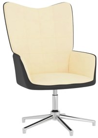 Cadeira de descanso PVC e veludo branco nata