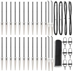 vidaXL Poste de Cerca Cinzeto 50 x 0,6 m (malha de 25 mm) Aço e PVC